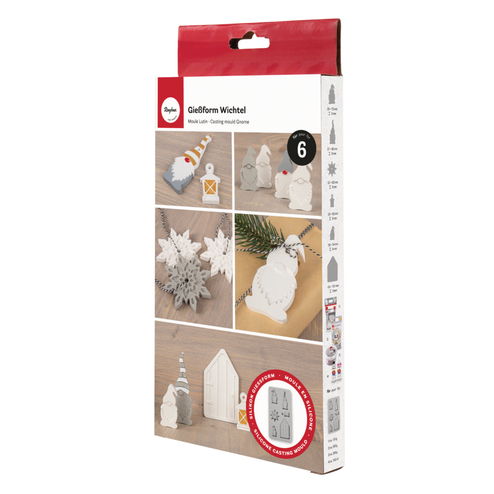 Silikon Gießformen Wichtel – 6 Motive - Produktbild