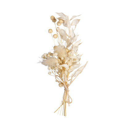Trockenblumenstrauß – Elfenbein, fertig gebunden (18–20 cm) - Produktbild
