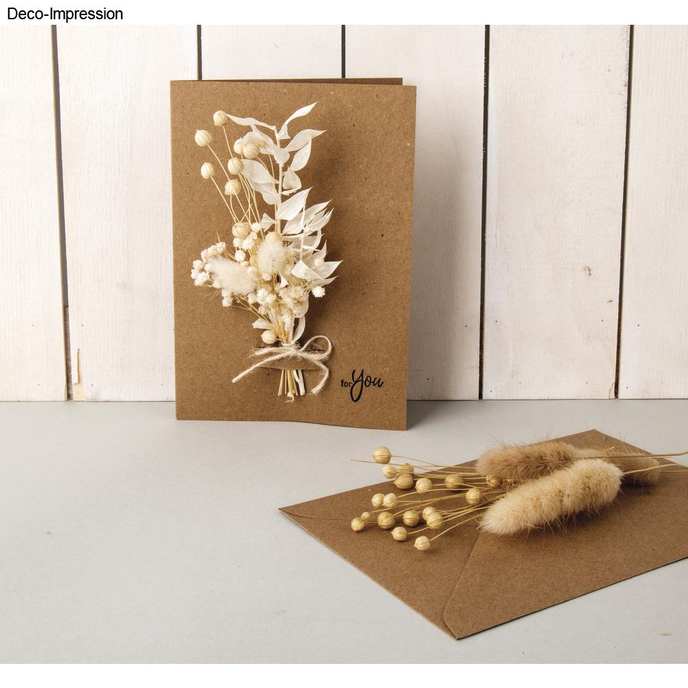 Trockenblumenstrauß – Elfenbein, fertig gebunden (18–20 cm) - Produktbild