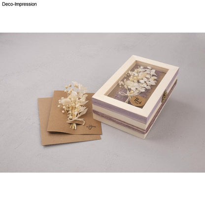 Trockenblumenstrauß – Elfenbein, fertig gebunden (18–20 cm) - Produktbild