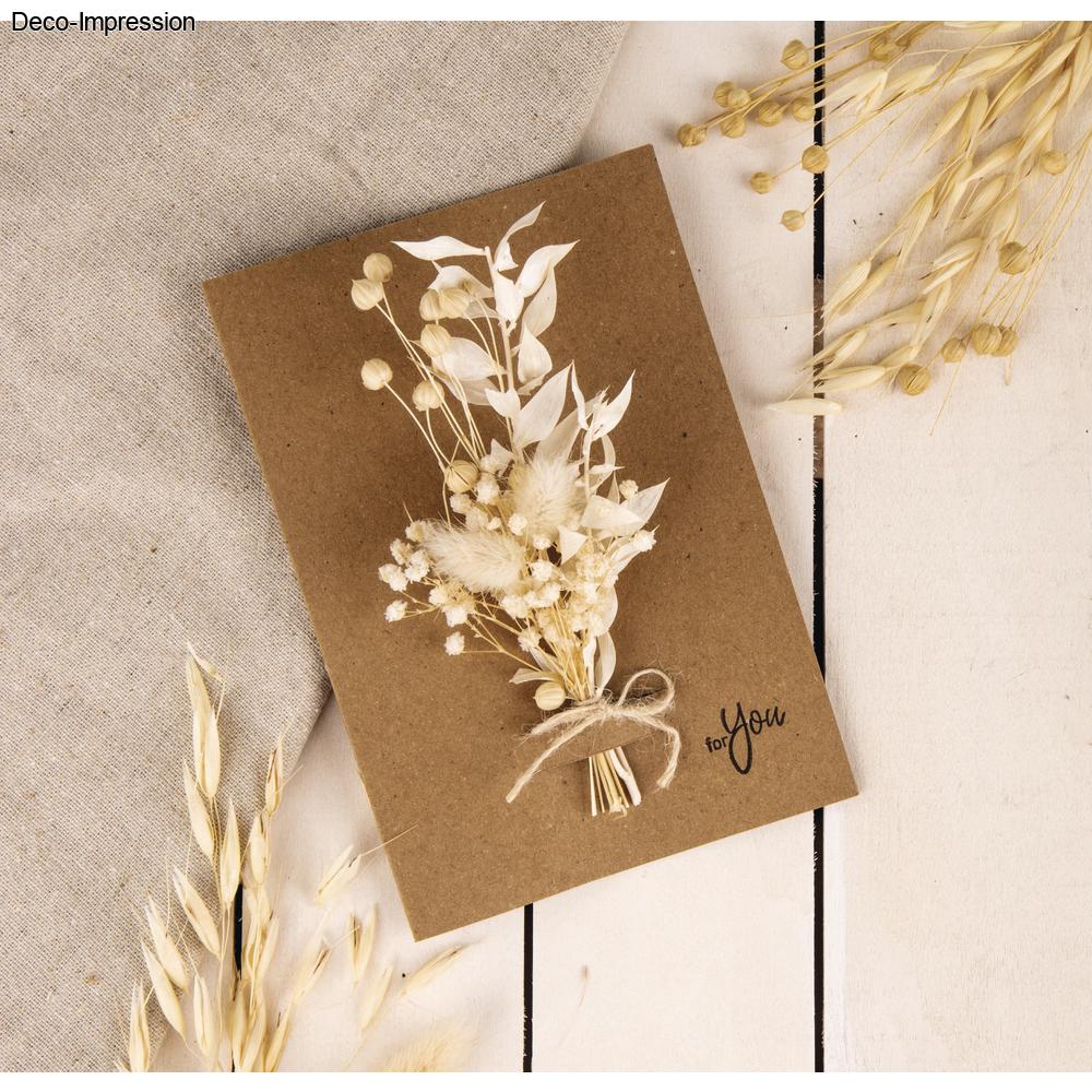 Trockenblumenstrauß – Elfenbein, fertig gebunden (18–20 cm) - Produktbild