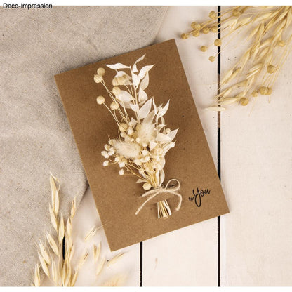 Trockenblumenstrauß – Elfenbein, fertig gebunden (18–20 cm) - Produktbild